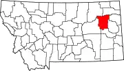 State map highlighting McCone County