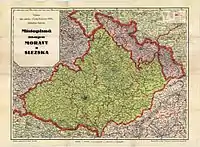 A general map of Moravia in the 1920s