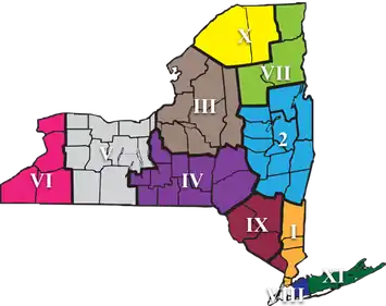 Map of NYSPHSAA sections
