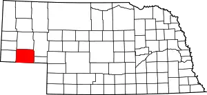 Map of Nebraska highlighting Cheyenne County