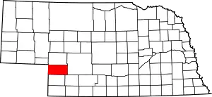 Map of Nebraska highlighting Perkins County