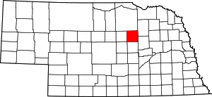 State map highlighting Wheeler County