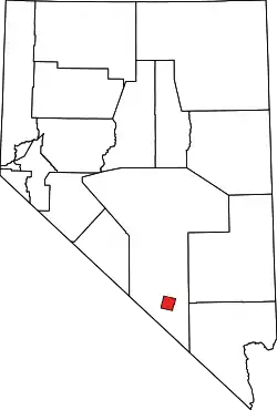 Location of the county within Nevada, United States in 1987–1989.