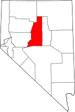State map highlighting Lander County