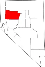 State map highlighting Pershing County