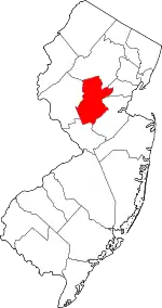 A county landlocked by other counties in the northern part of the state. It is small.