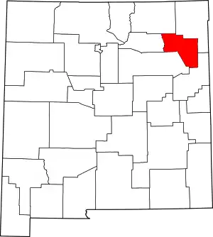 State map highlighting Harding County