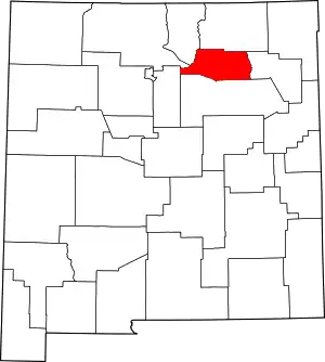 State map highlighting Mora County