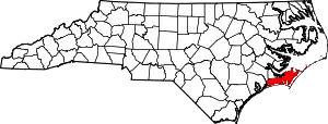 State map highlighting Carteret County