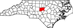 State map highlighting Chatham County