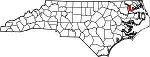 State map highlighting Chowan County