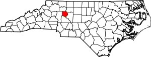 State map highlighting Davie County