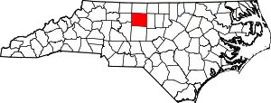 State map highlighting Guilford County