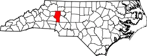 Map of North Carolina highlighting Iredell County