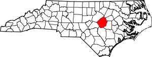 State map highlighting Johnston County