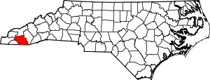 Map of North Carolina highlighting Macon County