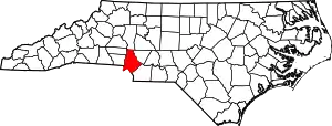 State map highlighting Mecklenburg County