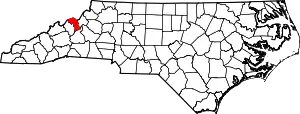 State map highlighting Mitchell County