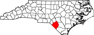State map highlighting Robeson County