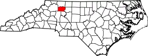 State map highlighting Yadkin County