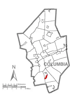 Location within Columbia County