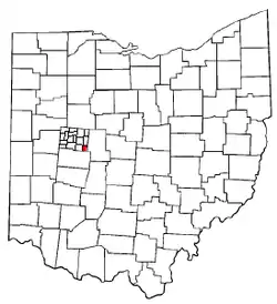 Location of Zane Township in Ohio