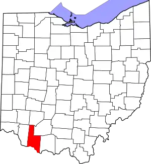 State map highlighting Brown County