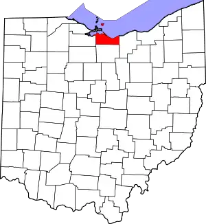 State map highlighting Erie County