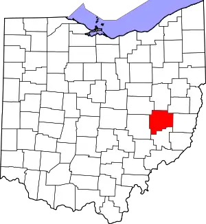 State map highlighting Guernsey County