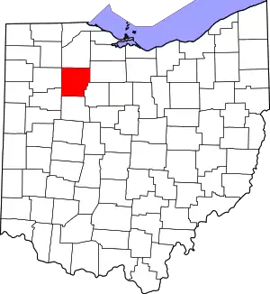 State map highlighting Hancock County