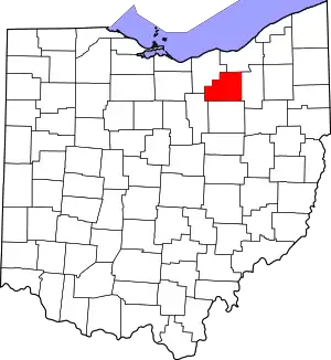 State map highlighting Medina County