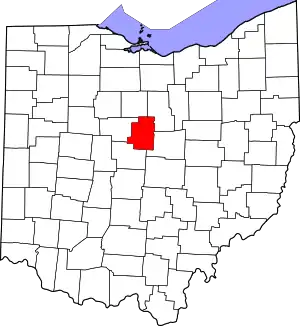 State map highlighting Morrow County