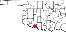 State map highlighting Cotton County