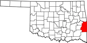 State map highlighting LeFlore County