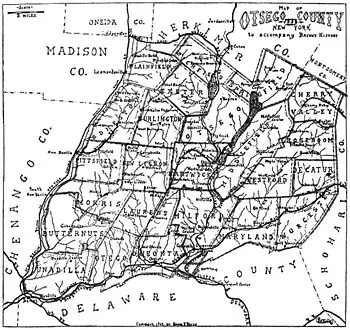 Map of Otsego County NY to accompany Bacon's History 1902