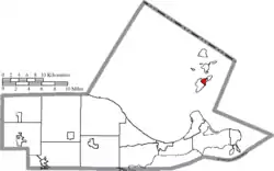 Location of Put-in-Bay in Ottawa County