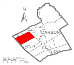 Location of Packer Township in Carbon County