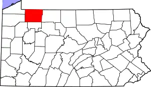 Location of Warren County in Pennsylvania