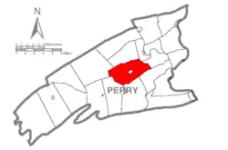 Map of Perry County, Pennsylvania highlighting Centre Township