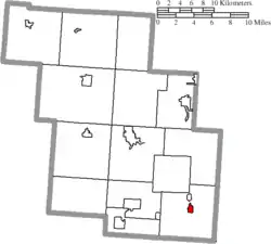 Location of Corning in Perry County