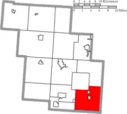 Location of Monroe Township in Perry County