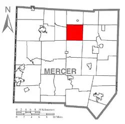 Location of Perry Township in Mercer County