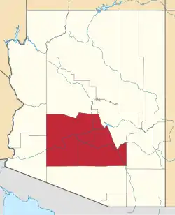 The Phoenix Metropolitan Area highlighted in a map of Arizona.