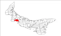 Map of Prince Edward Island highlighting Lot 17