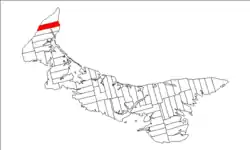 Map of Prince Edward Island highlighting Lot 2