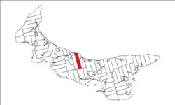 Map of Prince Edward Island highlighting Lot 23