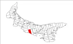 Map of Prince Edward Island highlighting Lot 29