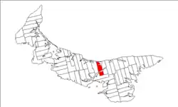 Map of Prince Edward Island highlighting Lot 35