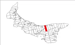 Map of Prince Edward Island highlighting Lot 37