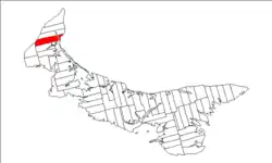 Map of Prince Edward Island highlighting Lot 4